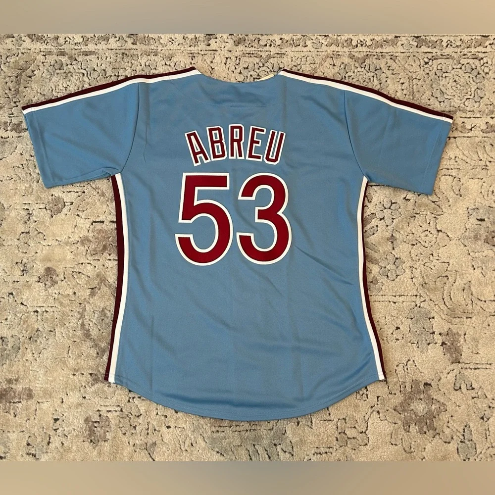 Majestic Authentic Philadelphia Phillies Venezuela Bob Abreu Jersey Men’s Sz: M - Picture 6 of 7